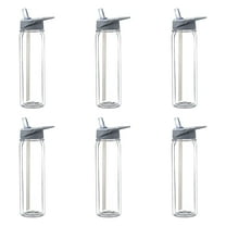 Tritan Sports Bottles with Straw 19 oz. Set of 6, Bulk Pack - Great for Gym, Hiking, Cycling, Camping, Backpacking, School - Clear