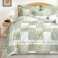 thumbnail image 1 of Tritard 3 Piece Green King Bedspreads and Comforters Bedding Patchwork Coverlets All Season,90"x96", 1 of 8