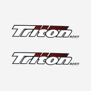 Triton 1896842 31 Inch Red / White / Black Boat Decals Pair