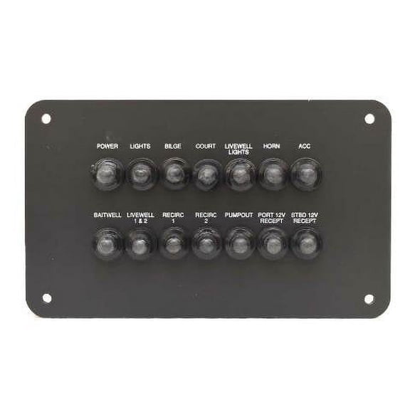 Triton Boat Circuit Breaker Panel 205969 | 216 Fishunter Black Matte Plastic