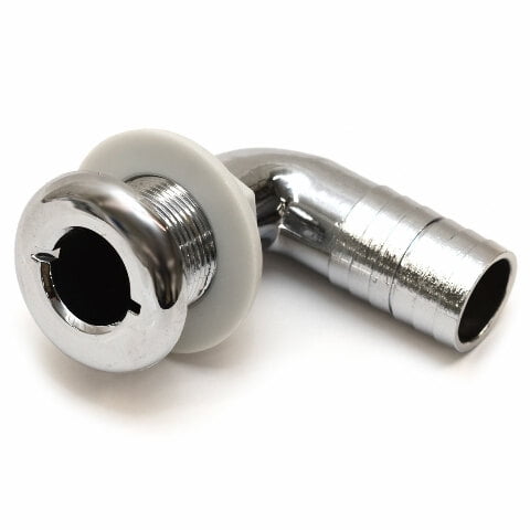 Triton Boat Elbow Thru Hull 1909754 | 1 1/8 Inch Chrome Plastic