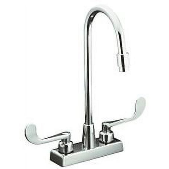 Triton Centerset Bathroom Faucet With Gooseneck Spout And 4-Inch Centers, No Drain, Polished Chrome