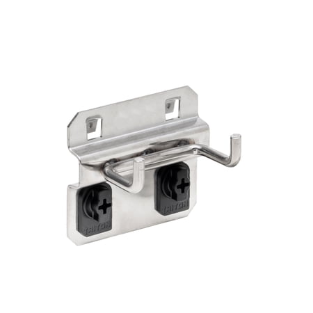 Triton Products® 1 In. Double Rod 90 Degree Bend 3/16 In. Dia. Stainless Steel Pegboard Hook for Stainless Steel LocBoard, 3 Pack