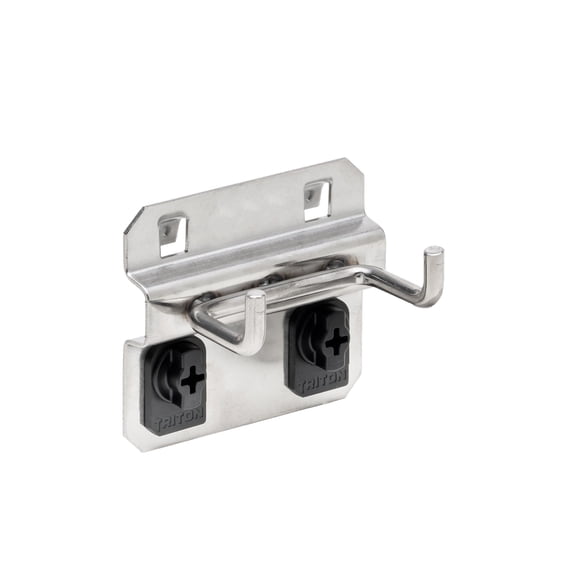 Triton Products 1 In. Double Rod 90 Degree Bend 3/16 In. Dia. Stainless Steel Pegboard Hook for Stainless Steel LocBoard, 3 Pack