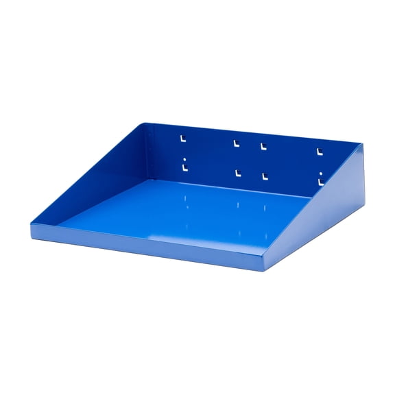 Triton Products 12 In. W x 10 In. D Blue Epoxy Coated LocBoard Steel Shelf with 6 Holes for Garment Hangers