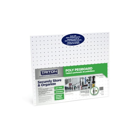 Triton Products® (2) 22 in. W x 18 in. H x 1/8 in. D White Polypropylene Pegboards