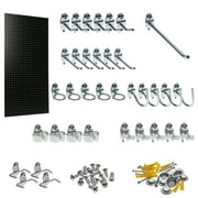 Triton Products 24 inch x 48 inch Black Tempered Wood Pegboards with 36-Piece Locking Hooks