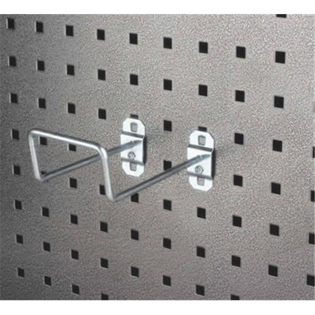 Triton Products  5 In. 80 Degree Bend 2.75 In. I.D. Zinc Plated Steel Double Closed End Loop Pegboard Hook for LocBoard  5 Pack