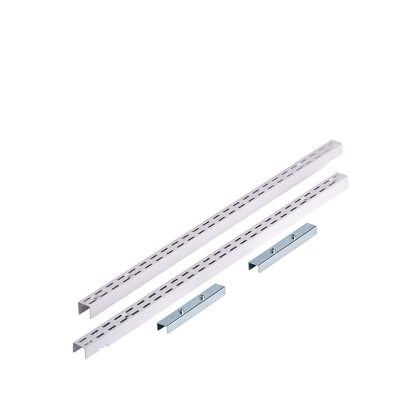 Triton Products 63 In. L White Epoxy Coated Steel Vertical Hang Rail & Mounting Hardware