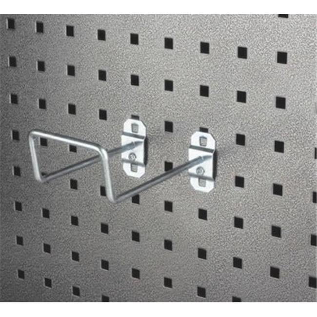 Triton Products  8 In. 30 Degree Bend 2.75 In. I.D. Zinc Plated Steel Double Closed End Loop Pegboard Hook for LocBoard  5 Pack