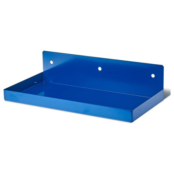Triton Products® DuraHook 12"W x 6"D Blue Epoxy Coated Steel Shelf for DuraBoard or 1/8" and 1/4" Pegboard