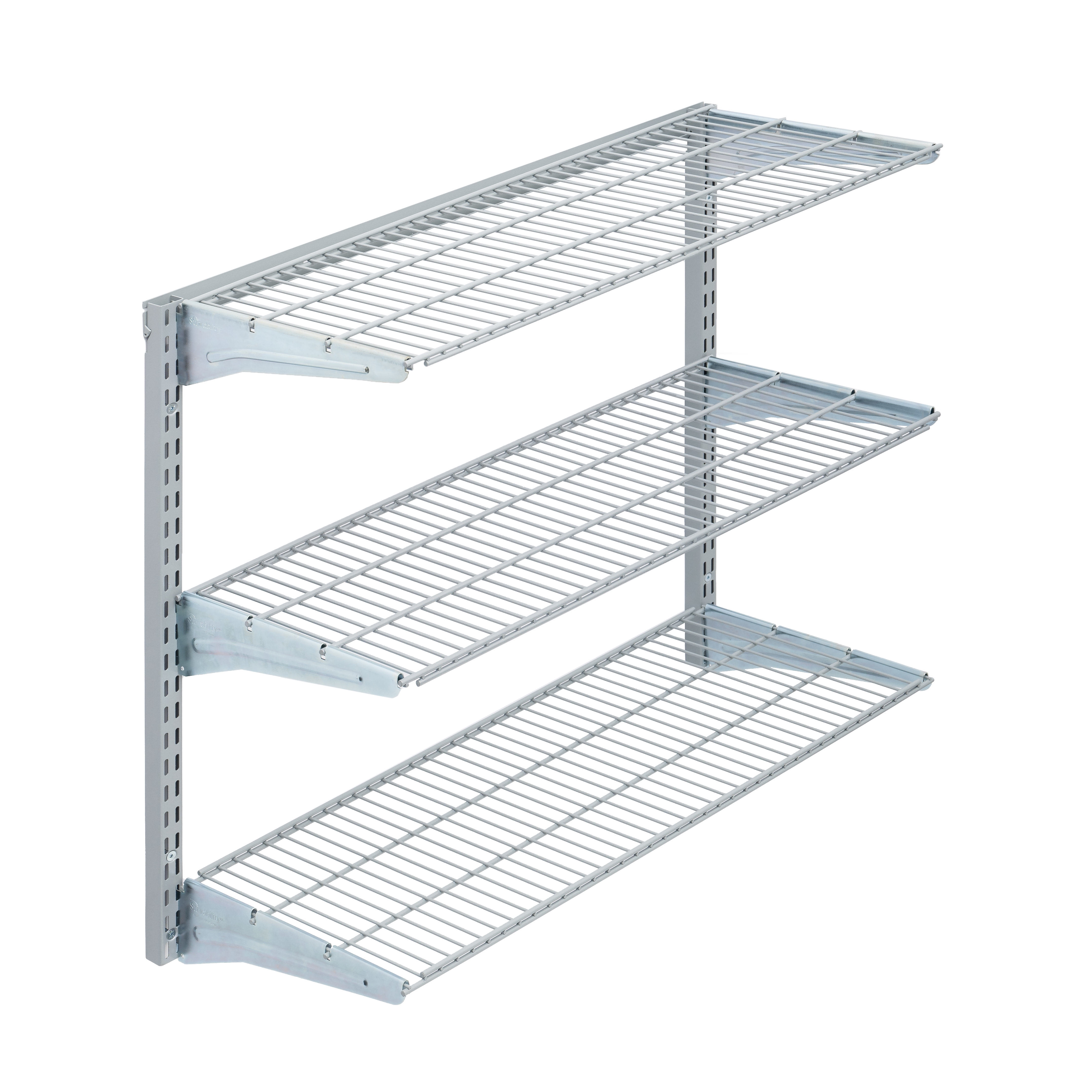 Epoxy Coated Steel 3-Shelf Wall-Mounted Garage Storage Unit, Gray