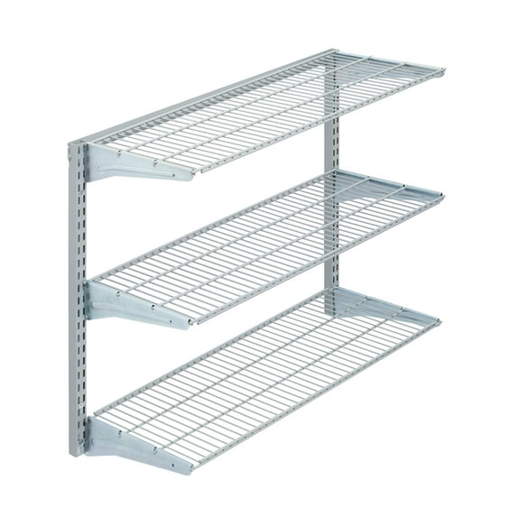 Triton Products® Heavy-Duty 3 Tier Wire Shelf, Grey, 375 lb. Capacity