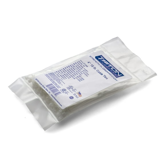 Triton Products® Heavy Duty 4" Natural Zip Ties, 100/PK