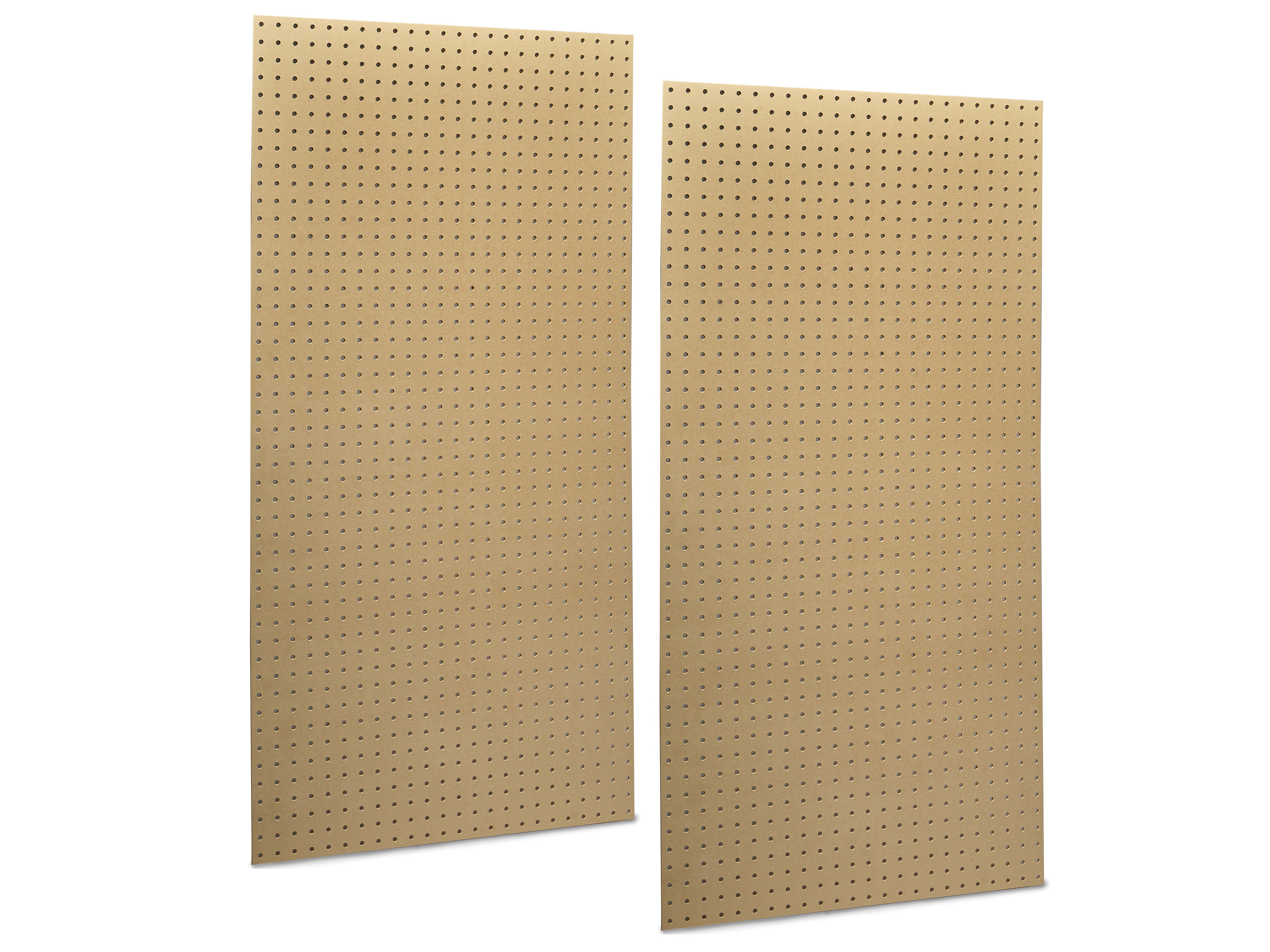 Natural High Density Fiberboard Pegboards, Set of 2