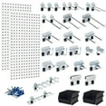 thumbnail image 1 of Triton Products® LB18-CK (2) 18 In. W x 36 In. H x 9/16 In. D White Steel Pegboards/28 Hooks/2 Bins, 1 of 8