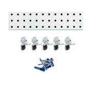 Triton Products® LBS18K-WHT Silver Pegboard Kit with (1) 18" x 4.5" Steel Pegboard and 6 LocHooks