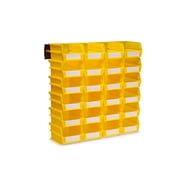Triton Products  LocBin 26-Piece Wall Storage Unit with 5-3/8L x 4-1/8W x 3H Interlocking Poly Bins, 24ct, Wall Mount Rails 8-3/4L with Hardware, 2pk
