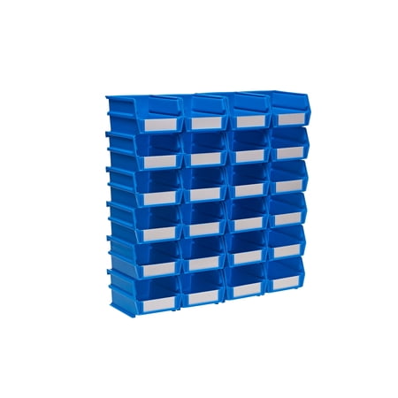 Triton Products LocBin 5-3/8"L x 4-1/8"W x 3"H Stacking, Hanging , Interlocking Polypropylene Bins, 24ct
