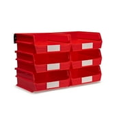 Triton Products  LocBin 8-Piece Wall Storage Unit with 10-7/8L x 11W x 5H Interlocking Poly Bins, 6ct, Wall Mount Rails 8-3/4L with Hardware, 2pk