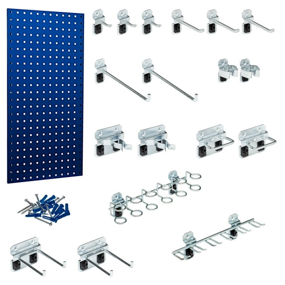 Triton Products® LocBoard (1) 18"W x 36"H 18 Gauge Steel Pegboards with 18-Piece LocHook Assortment