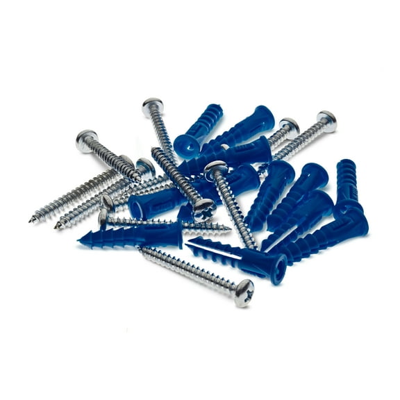 Triton Products LocBoard 12 Steel Screws & 12 Plastic Wall Anchors for Mounting Steel Pegboard System
