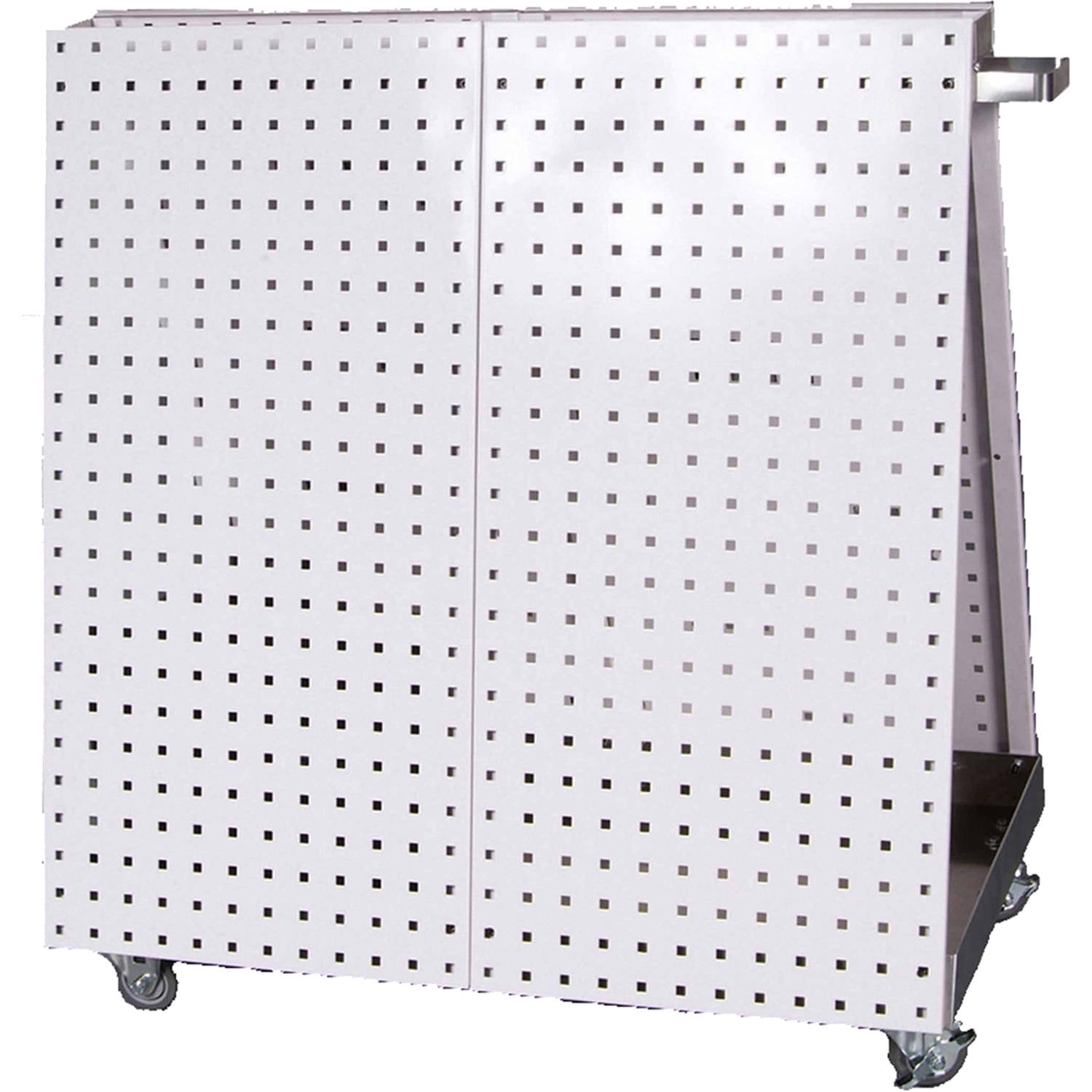 White Aluminum Frame Mobile Tool Cart with Dual-Sided Storage