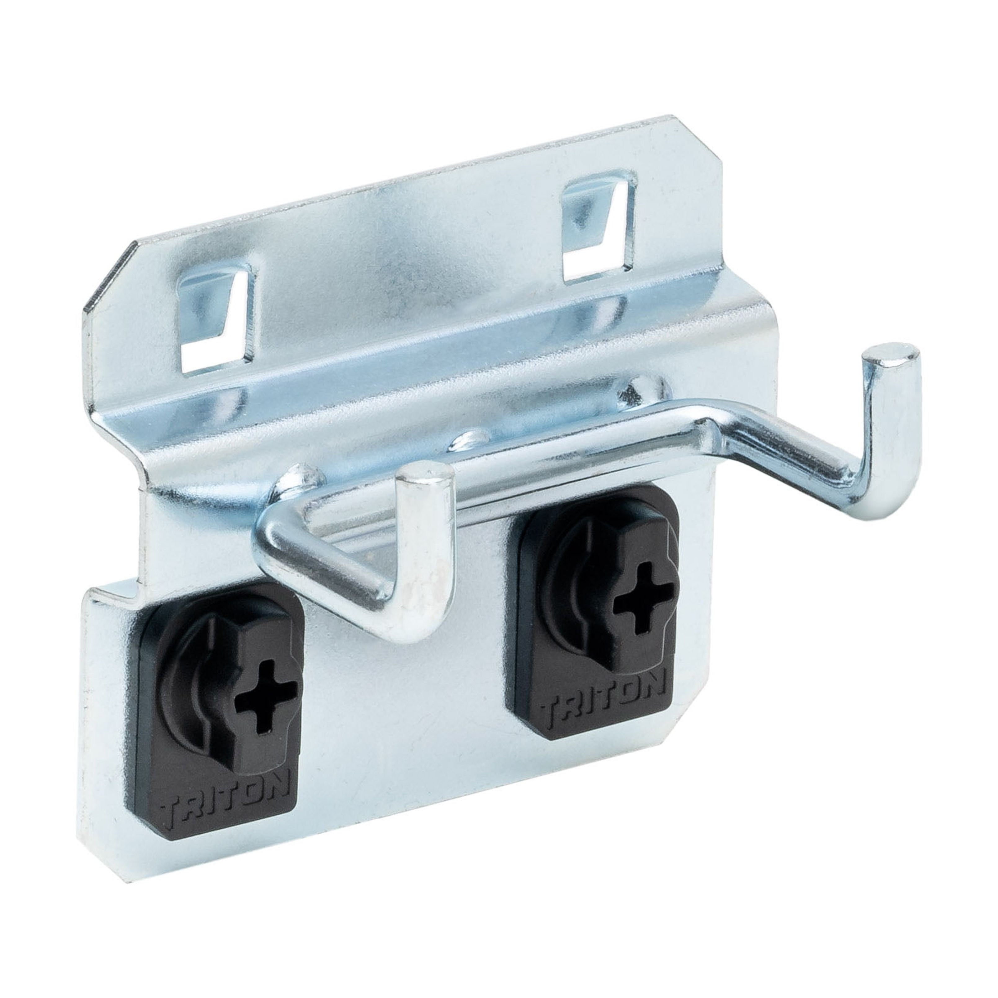 Triton Products LocHook 1" Double Rod 90-Degree Bend 3/16"D Zinc Plated Steel Pegboard Hook for LocBoard, 5pk