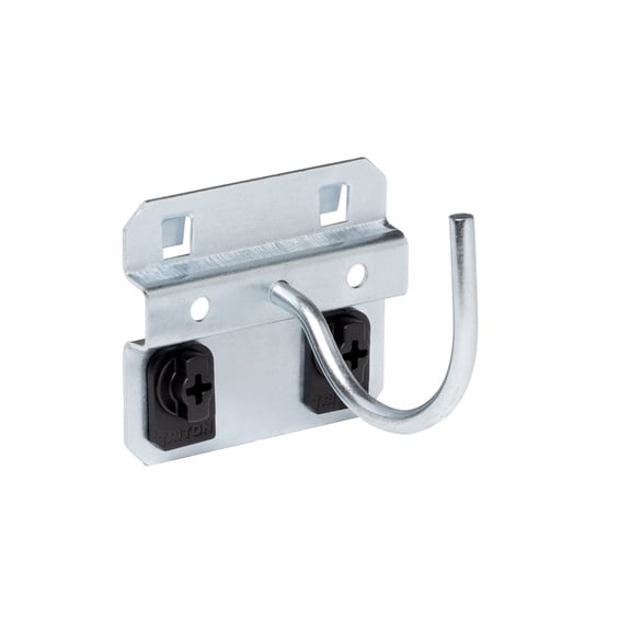 Triton Products LocHook 2-1/4 In. Curved 2 In. I.D. Zinc Plated Steel Pegboard Hook for LocBoard, 5 Pack