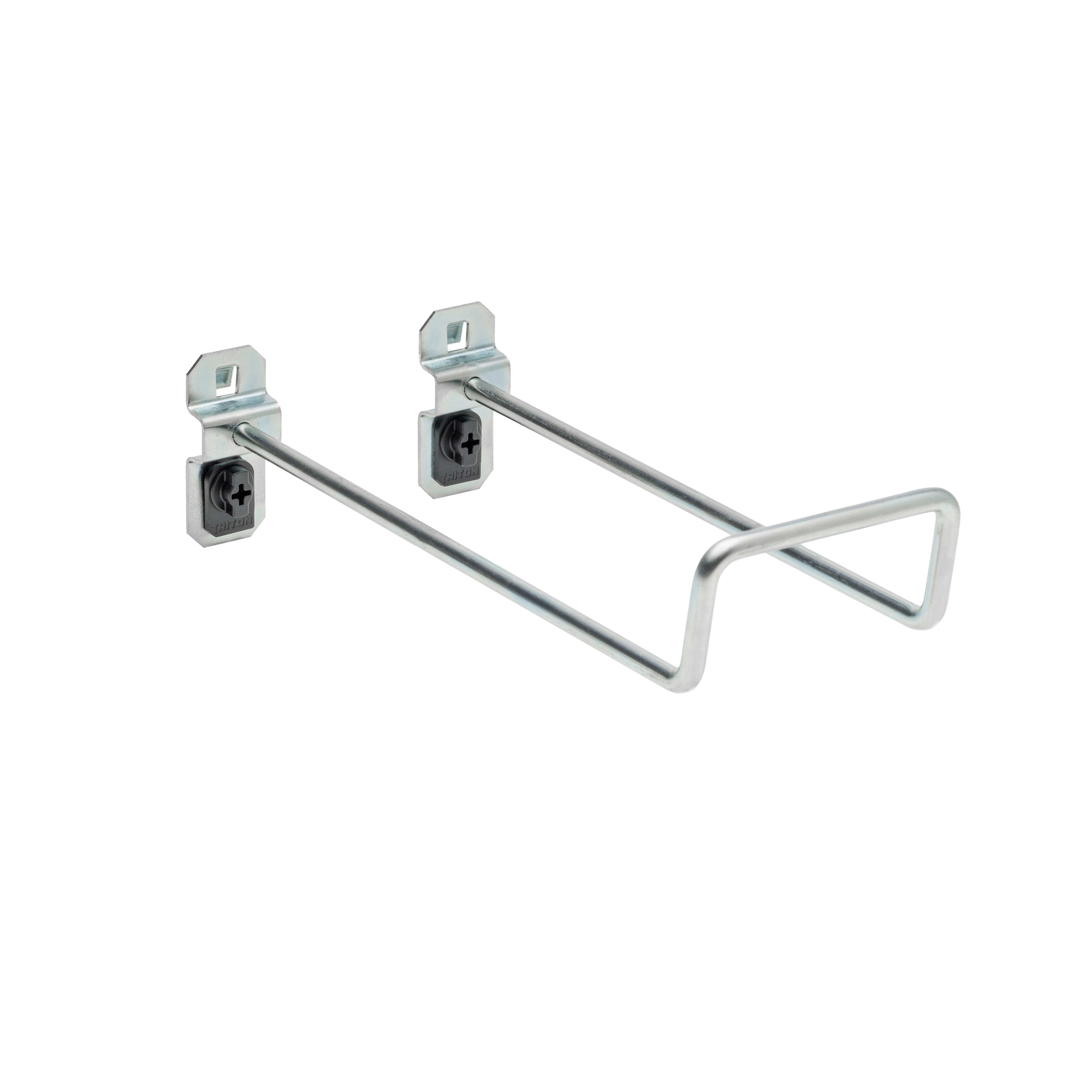 Triton Products® LocHook 8" 30-Degree Bend 2-3/4"ID Zinc Plated Steel Double Closed End Loop Pegboard Hook for LocBoard, 5pk