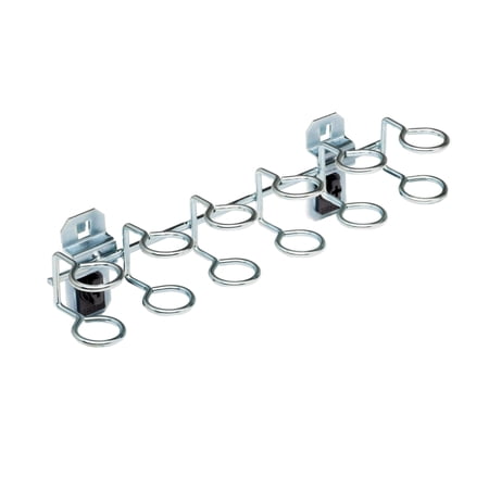 Triton Products® LocHook 9"W with 3/4"ID Zinc Plated Steel Multi-Ring Tool Holder for LocBoard, 2pk