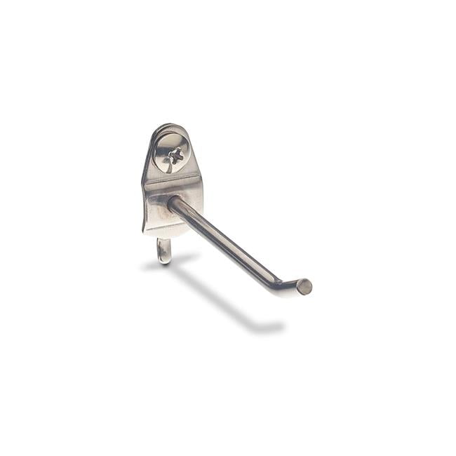 Triton Products B3165092 Single Rod Hook for 0.125 & 0.25 in. Pegboard - 1 x 2.5 x 2 in. - Silver - Pack of 3