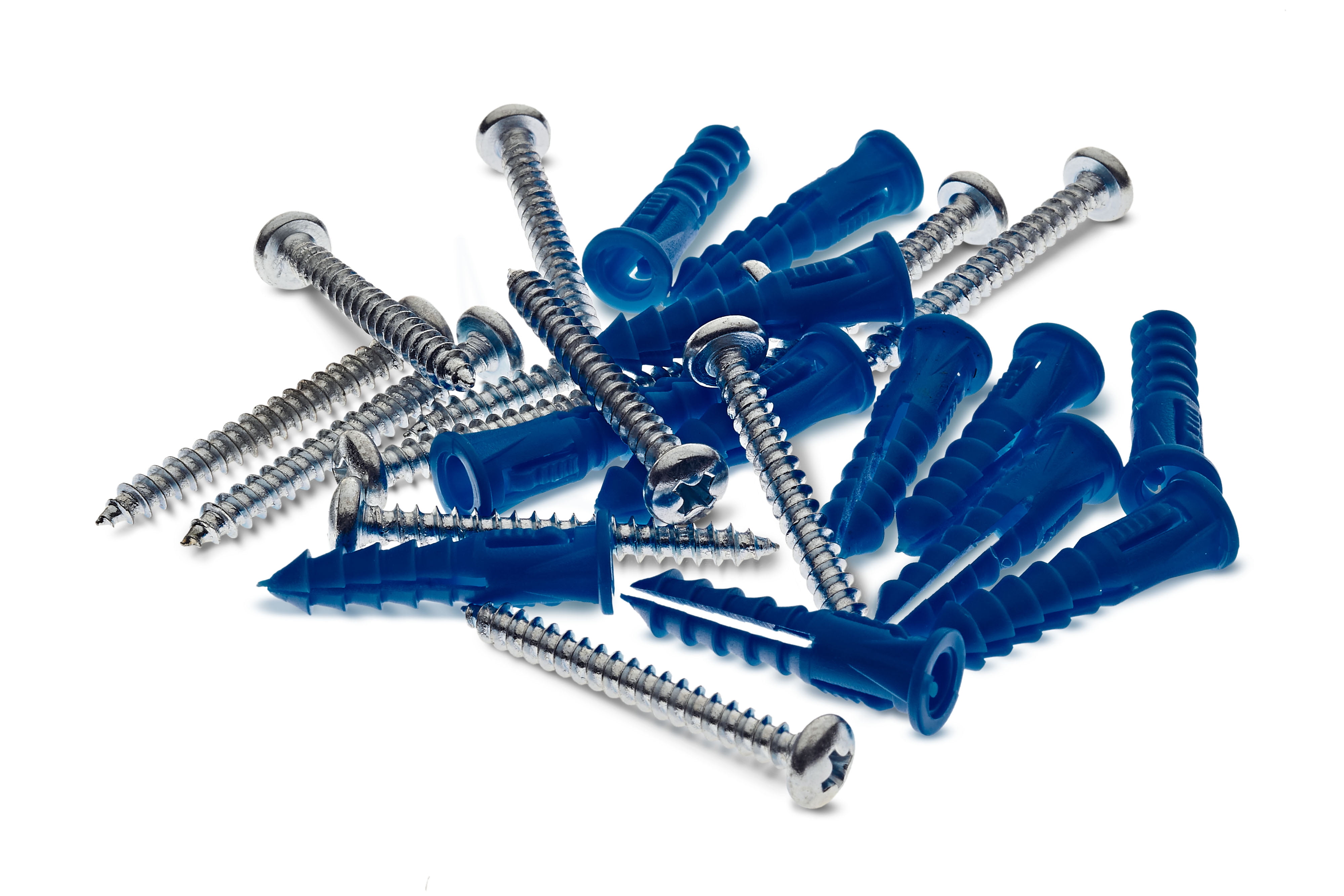 Triton Products® Stainless Steel LocBoard 12 Steel Screws & 12 Plastic Wall Anchors for Mounting Stainless Steel Pegboard System LB18-S & LB18S-Kit