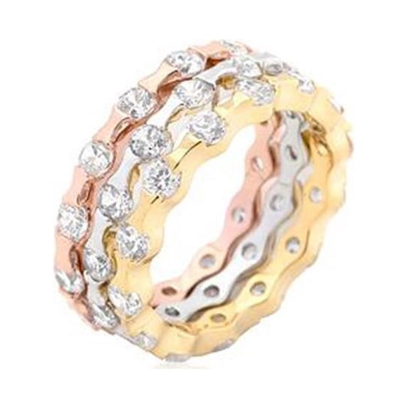 Tritone Stackable Rings, Size : 07