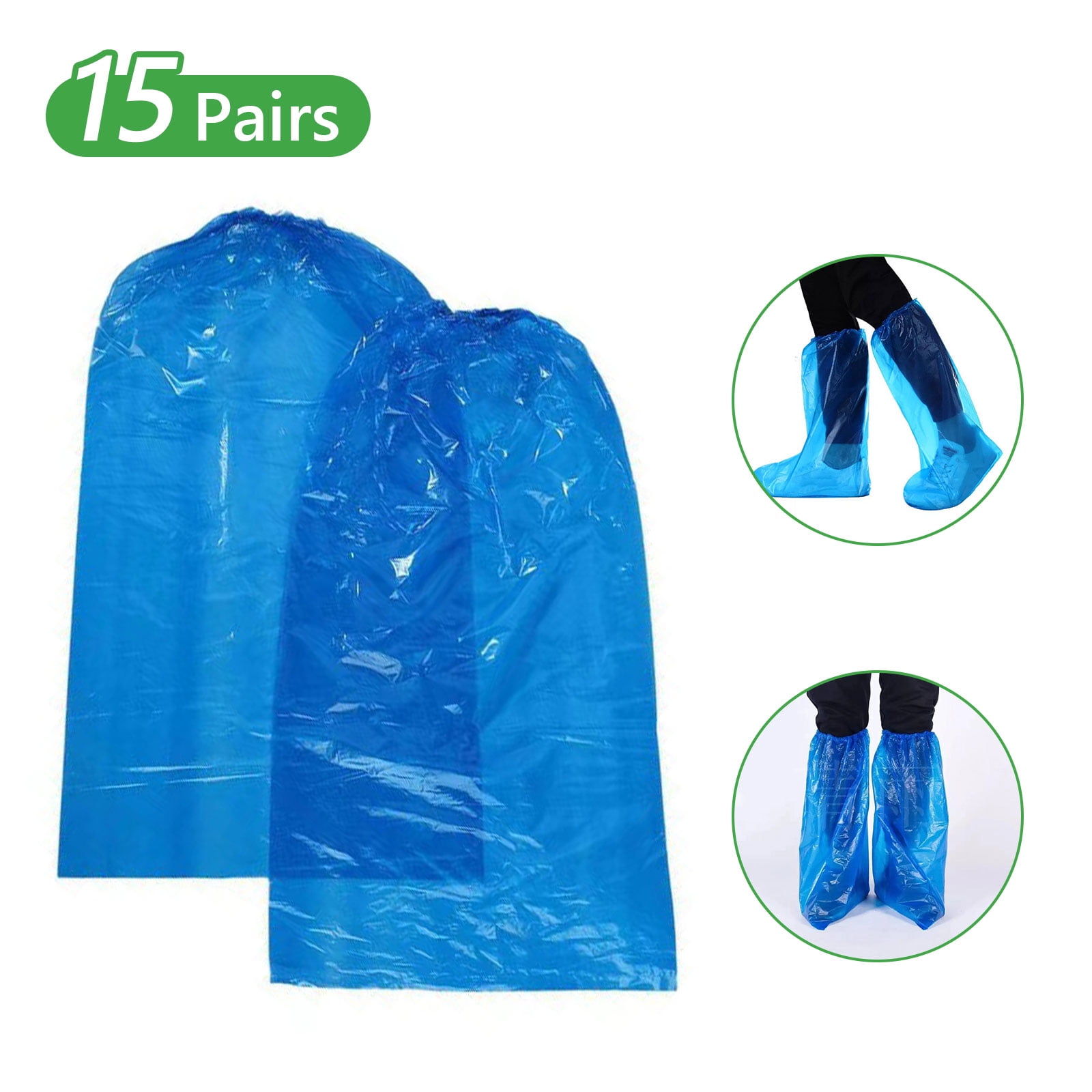 Triumper 15Pairs Long Waterproof Shoes Cover Disposable long Shoe