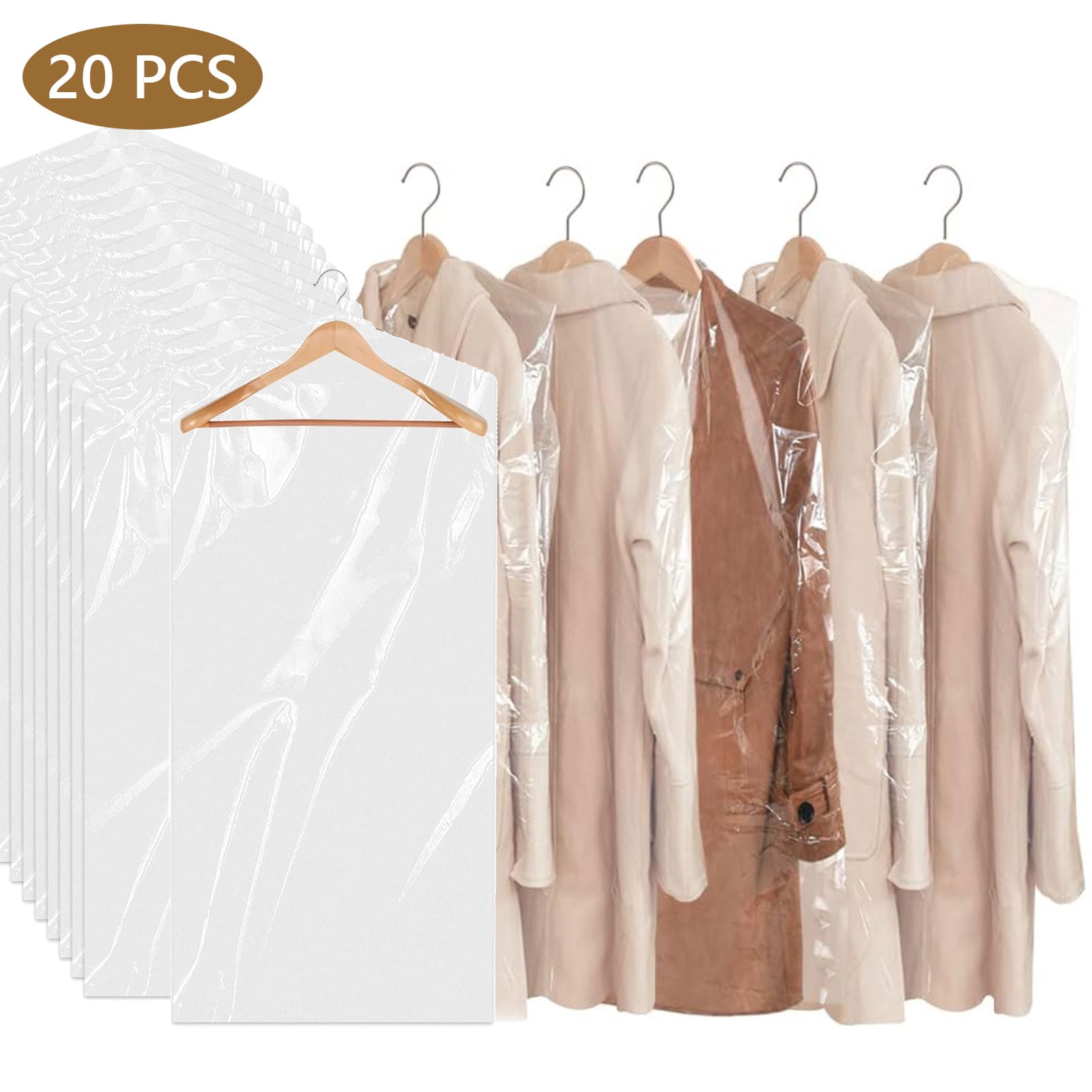 homeminda Moth Proof Garment Bags 60in Long Dress Clear