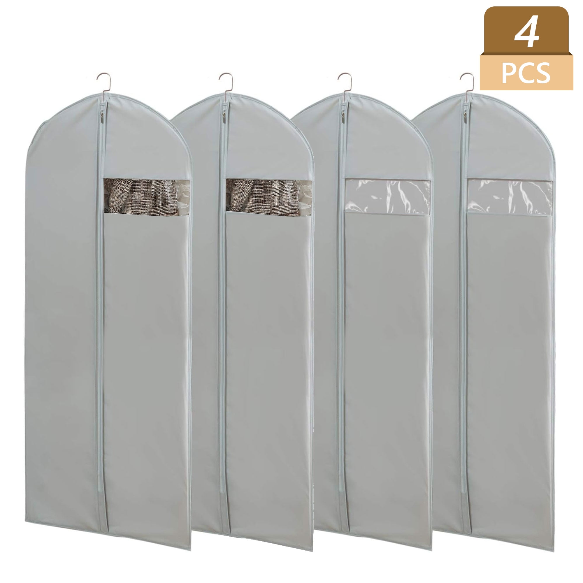 Tripumer 4 PCS Garment Bags 24 x 60 inch Hanging Clothes Cover Full ...