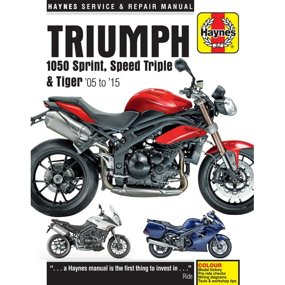 Triumph 1050 Sprint ST/GT, Speed Triple/R & Tiger/SE/Sport (05-15) Haynes Repair Manual ^