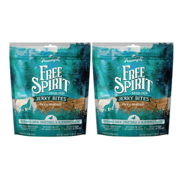 Triumph 2 Pack AJH3of Grain-Free Duck Jerky Bites Dog Treats, 20 Ounces Each2