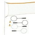 Triumph 4-Player Badminton Game Set Includes Net, Steel Rackets, and Two Nylon Shuttlecocks