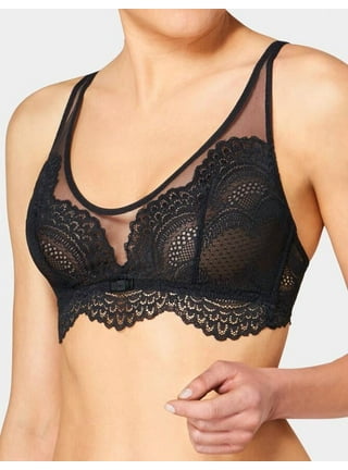 Triumph Women's Lace Bra – Black Adjustable Strap Bra With 4-Row Hook Closure