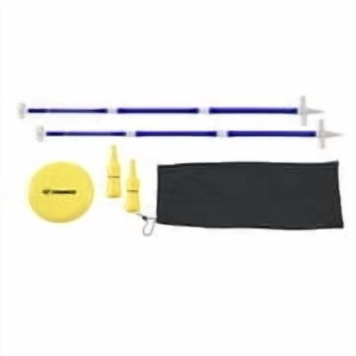 Triumph Bottle Battle Disc-Throwing Outdoor Target Game Includes Two Aluminum Telescoping Poles, Two Non-Breakable Bottles, and Disc