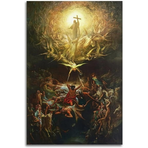 The Triumph of Christianity Over Paganism by Gustave Dore Art Poster Artworks Canvas Poster Room Aesthetic Wall Art Prints Home Modern Decor Gifts Framed-unframed 12x18inch(30x45cm)