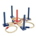 thumbnail image 1 of Triumph Compact and Portable Wood Ring Toss with 1 Wooden 5-Peg Target, 2 Red Rope Toss Rings and 2 Blue Rope Toss Rings, 1 of 6
