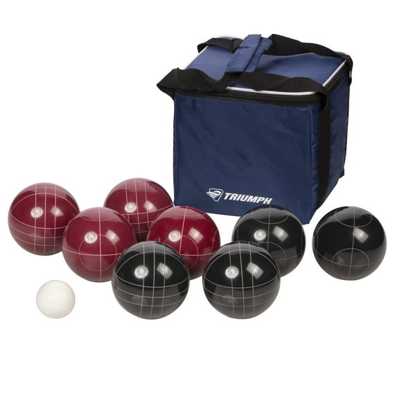 Triumph Competition 100mm Resin Bocce Ball Outdoor Game Set with Carrying Bag for Easy Storage