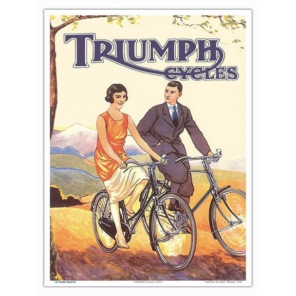 Triumph Cycles - Vintage Bicycle Poster c.1922 - Master Art Print (Unframed) 9in x 12in