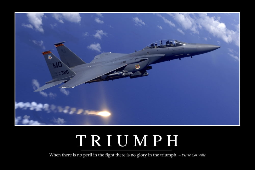 Triumph Inspirational Quote and Motivational Poster Canvas Art - Stocktrek Images (34 x 23)