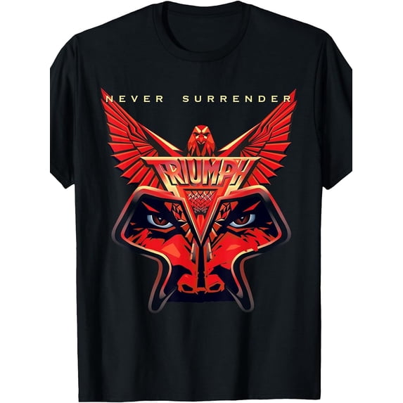 Triumph - Never Surrender Funny Crew Neck Tee | Stylish Print, Casual & Comfortable, Heat Transfer, Vintage Style, Loose Fit, Perfect for Four Seasonss and Daily Wear, for Teenager