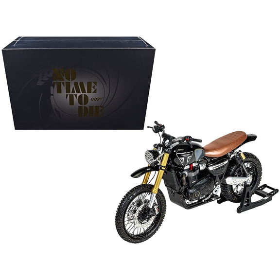 Triumph Scrambler 1200 XE Motorcycle Black (Dirty Version) James Bond 007 "No Time to Die" (2021) Diecast Model Car by Corgi