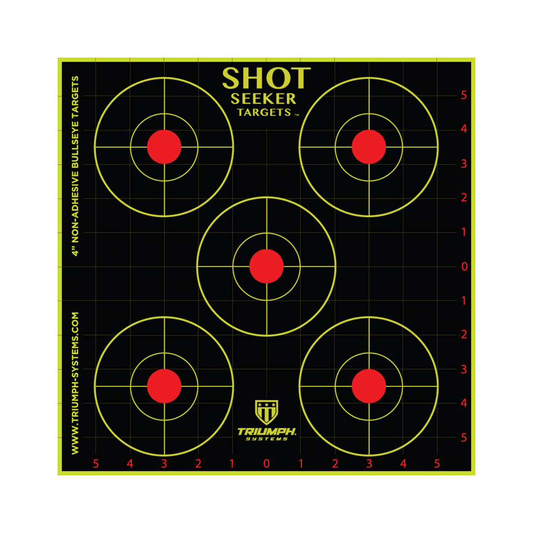 Triumph Systems, Shot Seeker, 4 inch Bullseye, Shooting Target, 10 Pieces